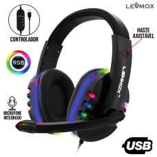 Headset Gamer RGB USB 7.1 LEF-1040 Lehmox - Azul